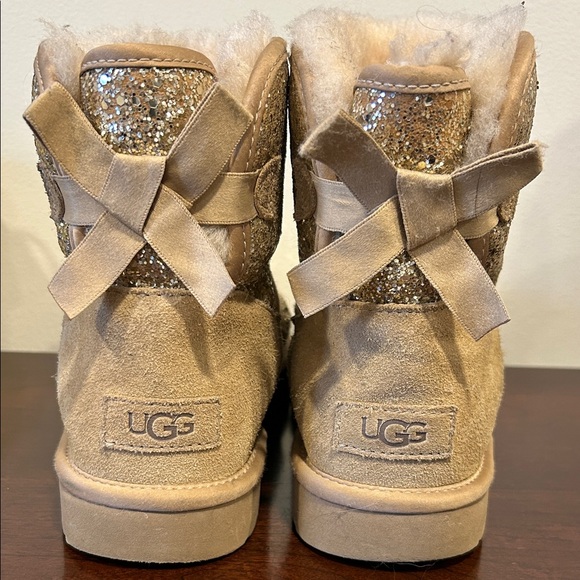 UGG Shoes - UGG Sparkly Tan Bow Boots